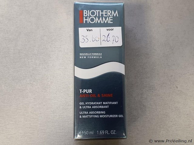 Biotherm homme hydraterende en matterende gezichtsverzorgingsgel t-pur 50ml - afbeelding 2 van  3