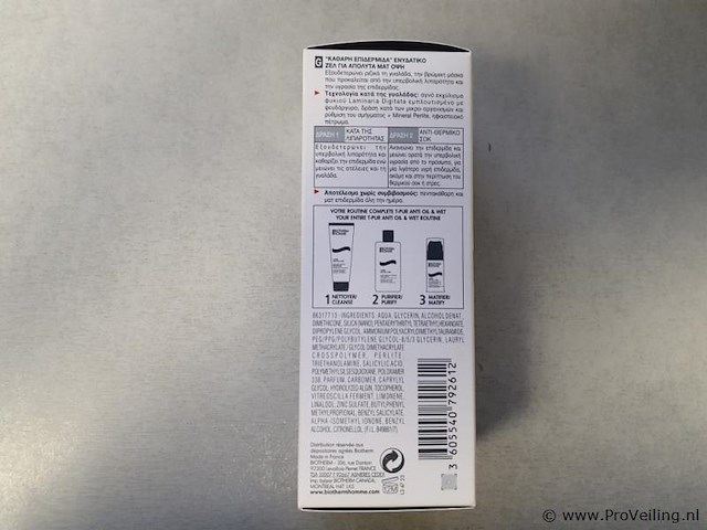 Biotherm homme mattende vochtinbrengende gel t-pur 50ml - afbeelding 2 van  3