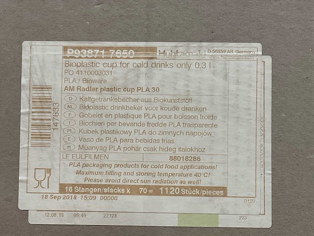 Bioware - amstel radler - plastic bekers 0,3 l (4480x) - afbeelding 6 van  6