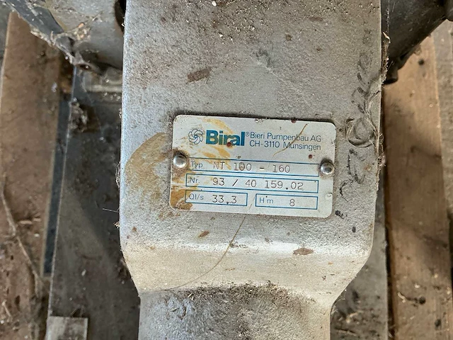 Biral nt 100-160 industriële centrifugaalpomp – 120 m³/uur – ongebruikt - afbeelding 6 van  9