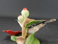 Biscuitporseleinen franklin mint beeldje van een goudhaantje uit de collectie "birds & blossoms of the world" - afbeelding 3 van  5