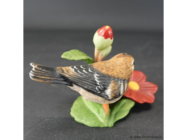 Biscuitporseleinen franklin mint beeldje van een goudhaantje uit de collectie "birds & blossoms of the world" - afbeelding 4 van  5