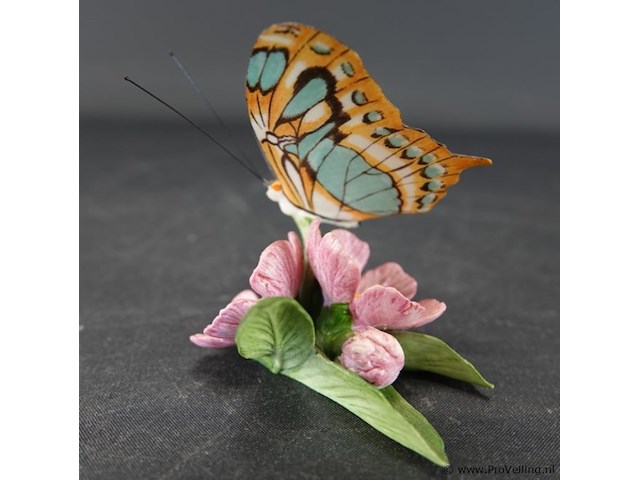 Biscuitporseleinen vlinderbeeld uit de "butterflies of the world" collectie van franklin mint - afbeelding 2 van  5