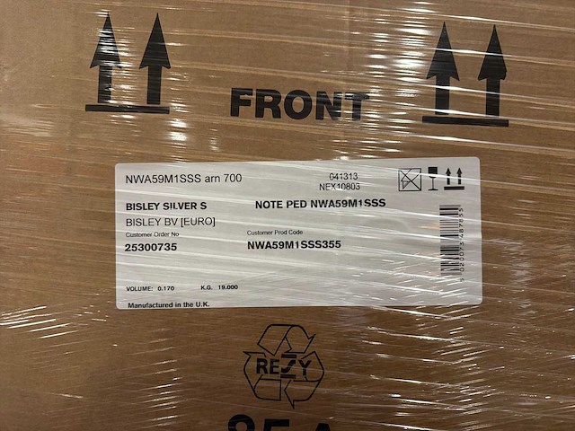 Bisley nwa59m1sss ladeblok zilver – metalen bureaukast – nieuw in doos (12x) - afbeelding 2 van  3