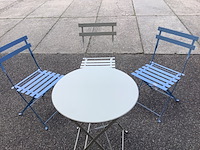 Bistroset, 3 stoelen en 1 tafel, ed, wit blauw - afbeelding 1 van  3