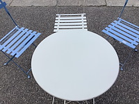 Bistroset, 3 stoelen en 1 tafel, ed, wit blauw - afbeelding 2 van  3