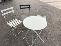 Bistroset, 3 stoelen en 1 tafel, ed, wit groen - afbeelding 1 van  6