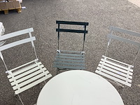 Bistroset, 3 stoelen en 1 tafel, ed, wit groen - afbeelding 2 van  6