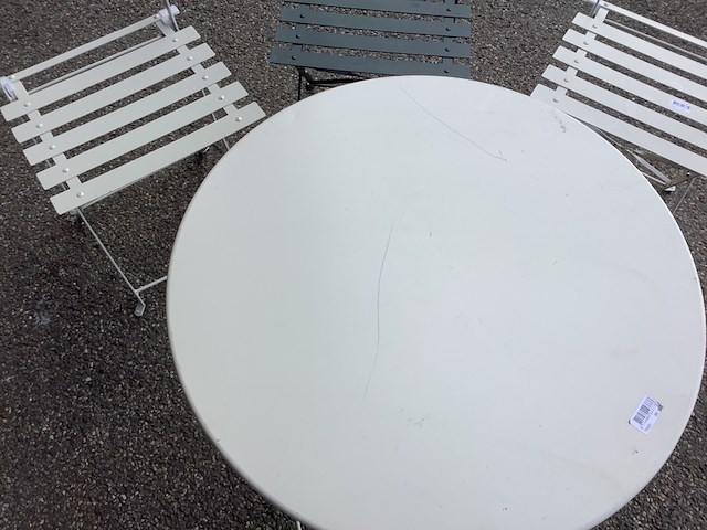 Bistroset, 3 stoelen en 1 tafel, ed, wit groen - afbeelding 3 van  6