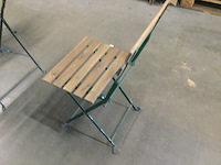 Bistrostel bestaande uit 3 stoelen, 1 tafeltje ed, groen/lichtbruin - afbeelding 3 van  3