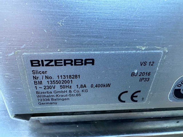 Bizerba - 2016 - vs 12 - snijmachine - afbeelding 3 van  3