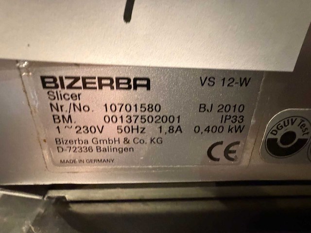 Bizerba vs 12 w rvs snijmachine - afbeelding 5 van  8