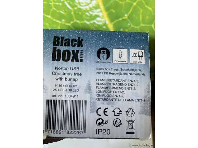 Black box norton usb kerstboom met burlap - afbeelding 3 van  4