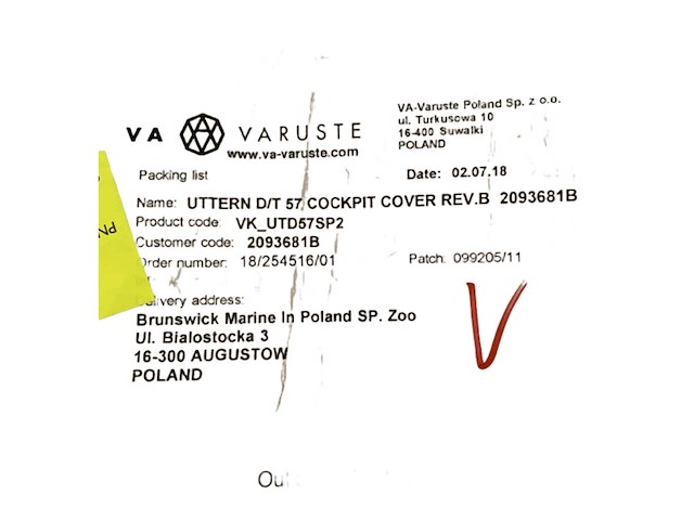 Black canvas cockpit cover for uttern d/t 57 - vk_utd57sp2 - afbeelding 1 van  7