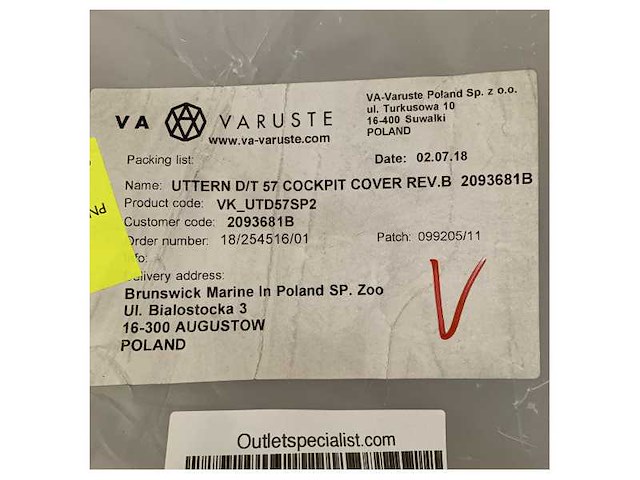 Black canvas cockpit cover for uttern d/t 57 - vk_utd57sp2 - afbeelding 6 van  7