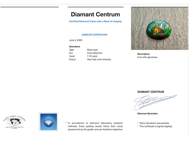 Black opal - 7.72 carat natuurlijke black opal - afbeelding 3 van  4