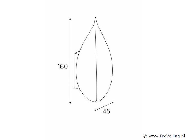 Bladvorm led wandlamp sw-239– 6w – zwart – ip54 (x4) - afbeelding 3 van  3