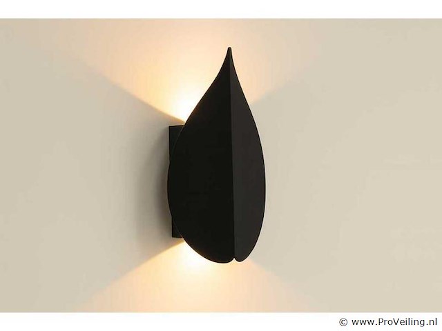 Bladvorm led wandlamp sw-239– 6w – zwart – ip54 (x8) - afbeelding 1 van  3