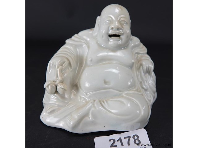 Blanc de chine zitten happy boeddha - afbeelding 1 van  5