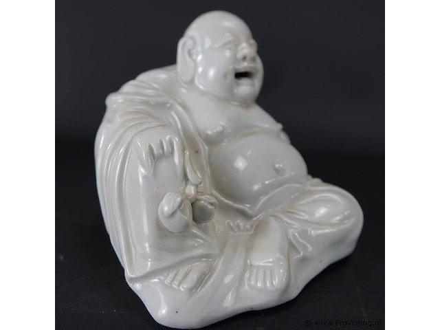 Blanc de chine zitten happy boeddha - afbeelding 4 van  5