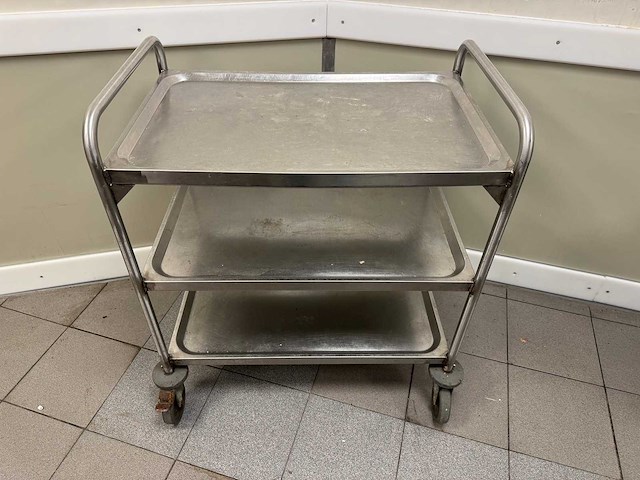 Blanco - rvs serveerwagen - afbeelding 1 van  4