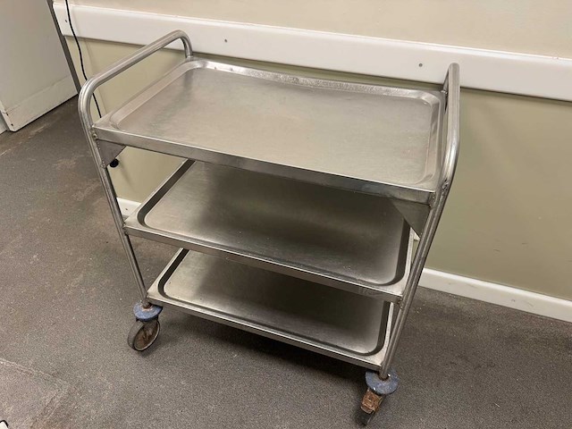 Blanco - rvs serveerwagen - afbeelding 1 van  4