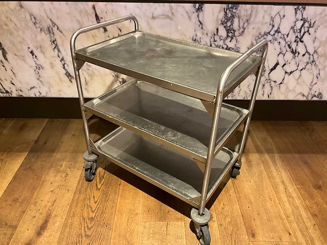 Blanco - rvs serveerwagen - afbeelding 1 van  3