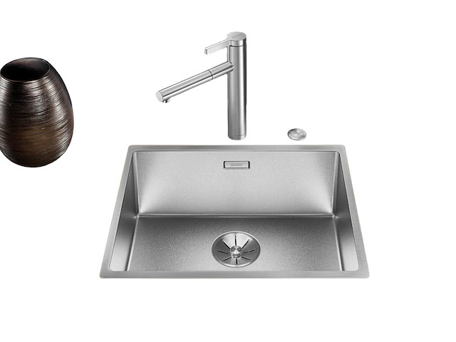 Blanco 500-fb stainless steel washbasin with installation kit - afbeelding 1 van  12