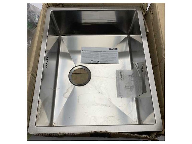 Blanco 500-fb stainless steel washbasin with installation kit - afbeelding 12 van  12