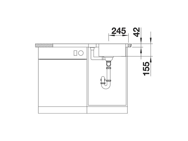 Blanco 517281 lantos 5 s-if spoelbak, roestvrij staal, 50 cm onderkast - afbeelding 3 van  5