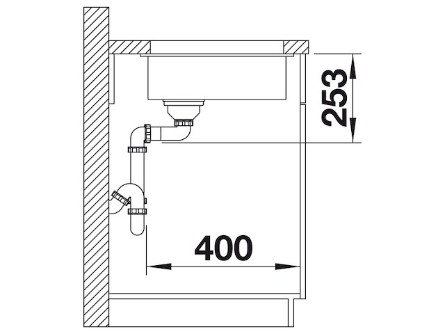 Blanco silgranit spoelbak 190x460 mm infino wit - afbeelding 2 van  2