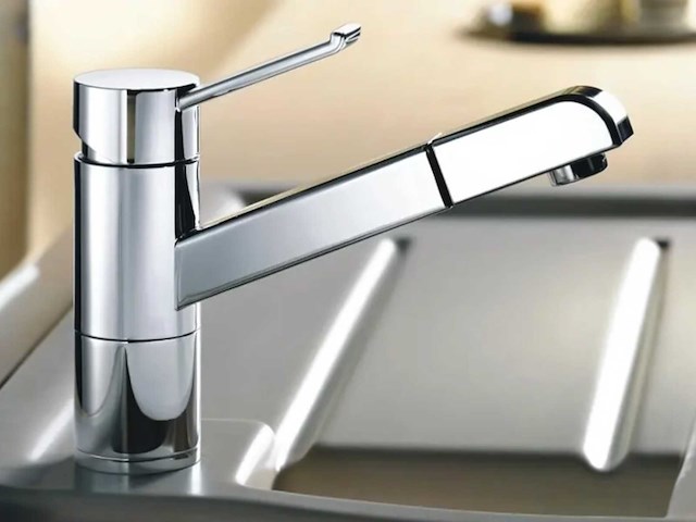 Blanco zenos keukenmengkraan met uittrekbare sproeikop - afbeelding 1 van  8