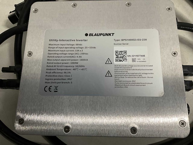 Blaupunkt - bps1000g3-eu-230 - netgekoppelde omvormer - afbeelding 1 van  1
