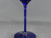 Blauw glazen kandelaar - afbeelding 2 van  5