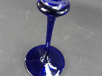 Blauw glazen kandelaar - afbeelding 3 van  5