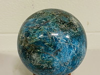 Blauwe apatiet bol + standaard - afbeelding 3 van  4