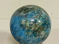 Blauwe apatiet bol + standaard - afbeelding 4 van  4