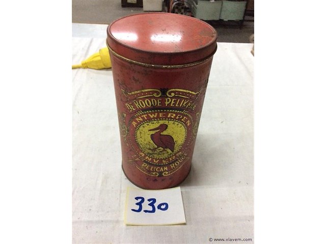 Blikken doos rode pelikaan - afbeelding 1 van  2