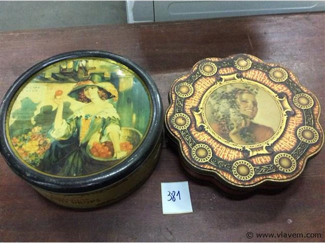 Blikken dozen 2stuks - afbeelding 1 van  4