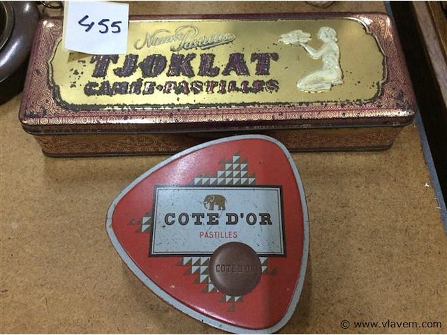 Blikken dozen chocolade 2stuks - afbeelding 1 van  3