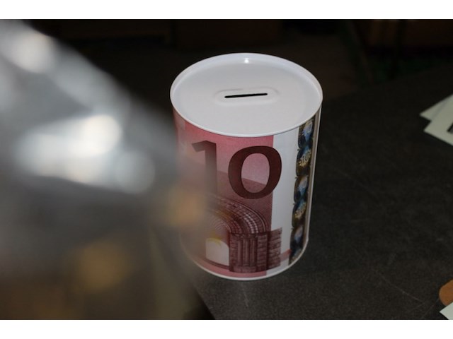Blikken spaarpot groot 1x model €10 euro - afbeelding 2 van  3