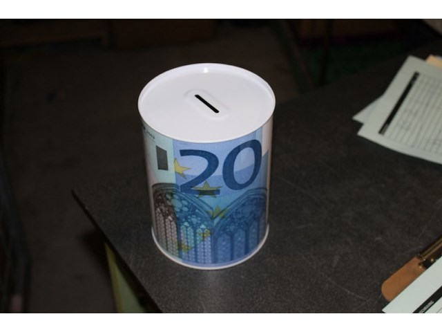 Blikken spaarpot groot 1x model €20 euro - afbeelding 3 van  3