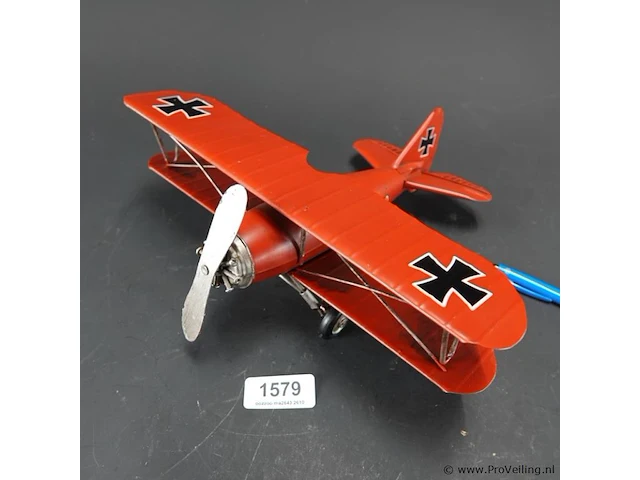 Blikken vliegtuig de rode baron - afbeelding 2 van  5