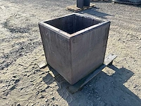 Bloembak beton - antraciet - 50 x 50 x 50 cm (2x)