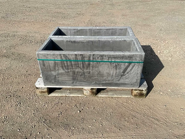 Bloembak beton - antraciet 100 x 40 x 40 cm (2x) - afbeelding 5 van  6