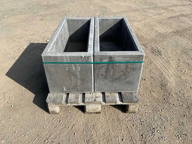 Bloembak beton - antraciet 100 x 40 x 40 cm (2x) - afbeelding 6 van  6