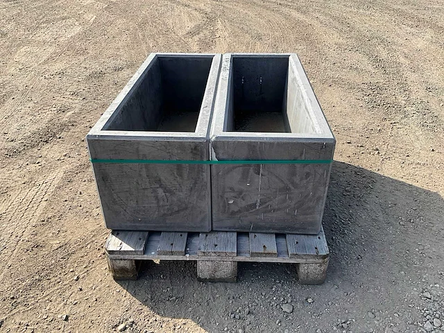 Bloembak beton - antraciet 100 x 40 x 40 cm (2x) - afbeelding 2 van  6