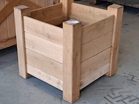 Bloembak, massief eiken | 58x58x58 cm