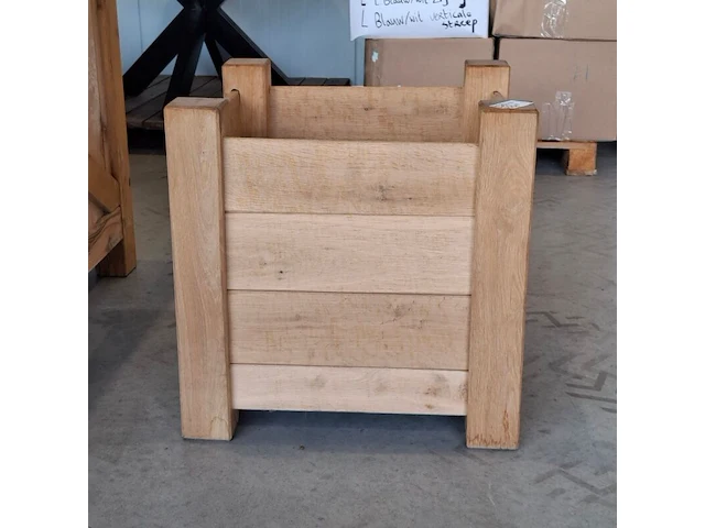 Bloembak, massief eiken | 58x58x58 cm - afbeelding 2 van  3