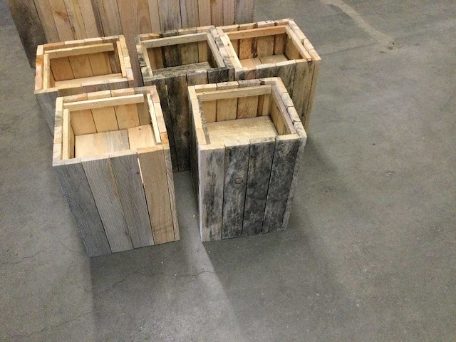 Bloembakken van hout (10x) - afbeelding 1 van  4